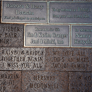 engraved bricks at Throop Park