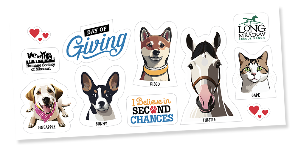 HSMO day of giving sticker sheet
