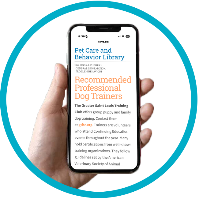 iPhone with recommended professional dog trainer information